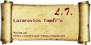Lazarovics Tamás névjegykártya
