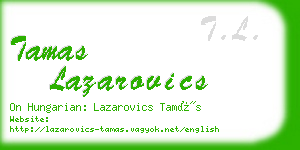 tamas lazarovics business card